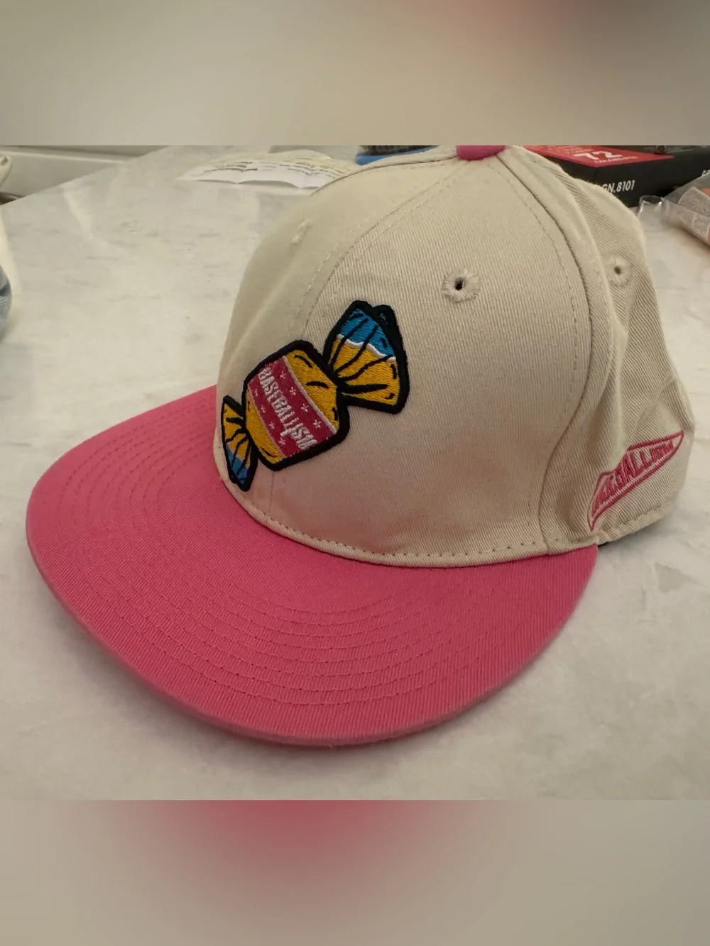 Kids Candy Patch Two-Tone Pink Brim Baseball Hat